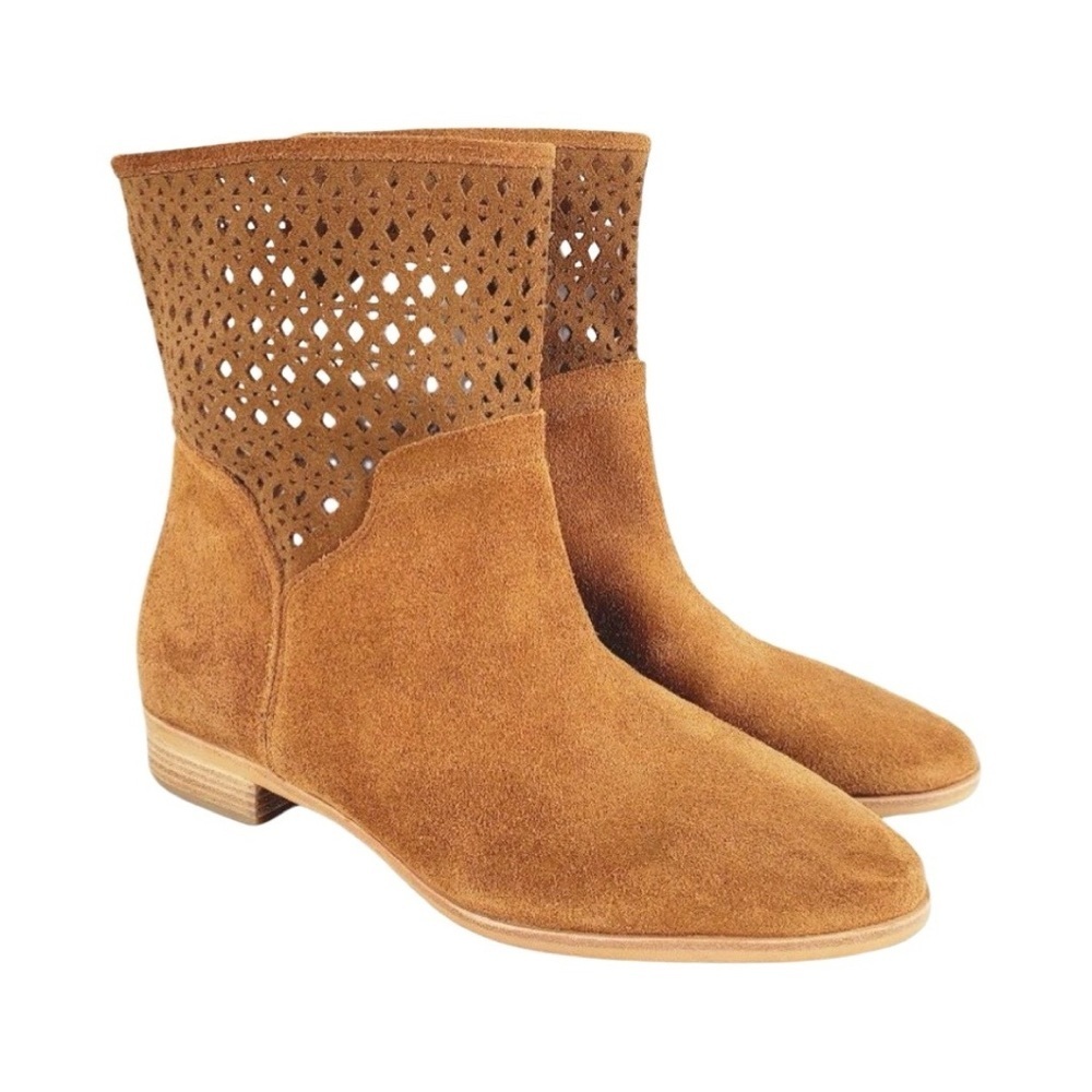 Michael Kors Suede‎ Perforated Leather Ankle Boots
